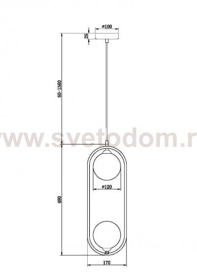 Подвесной светильник Maytoni MOD013PL-02BS1 Ring