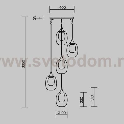 Подвесной светильник Maytoni MOD016PL-05BS Aura