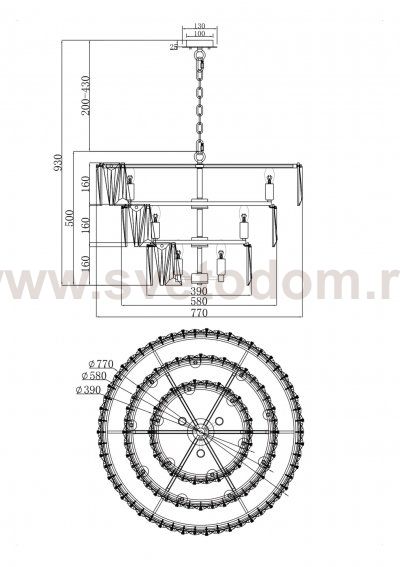 Подвесной светильник Maytoni MOD043PL-18G Puntes