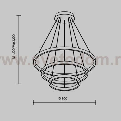 Подвесной светильник Maytoni MOD058PL-L100BSK Rim