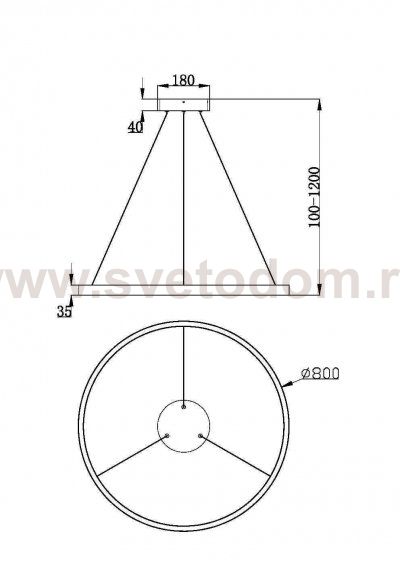 Подвесной светильник Maytoni MOD058PL-L42BK Rim