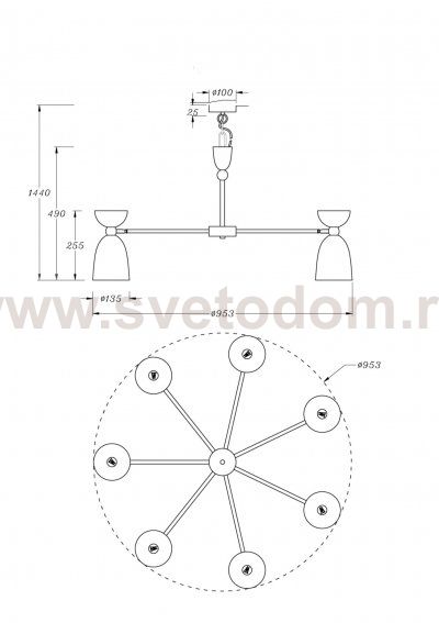 Подвесной светильник Maytoni MOD113PL-07W Cloches
