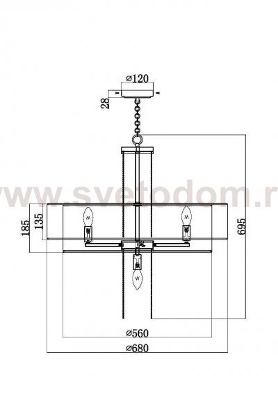 Подвесной светильник Maytoni MOD151PL-05G Impressive