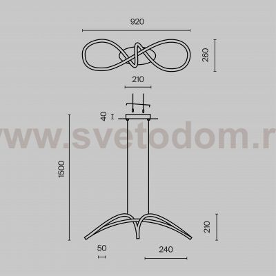 Подвесной светильник Maytoni MOD156PL-L52G4K Curve