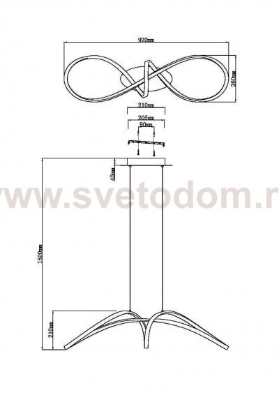 Подвесной светильник Maytoni MOD156PL-L52G4K Curve