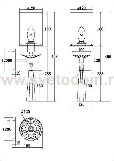 Настенный светильник (бра) Maytoni MOD224WL-01BS Bianco