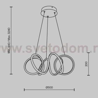 Подвесной светильник Maytoni MOD241PL-L60BK Curve