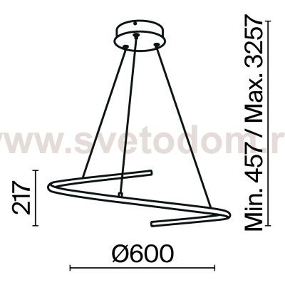 Подвесной светильник Maytoni MOD242PL-L33BK Curve