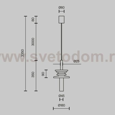 Подвесной светильник Maytoni MOD255PL-01B2 Sound Wave