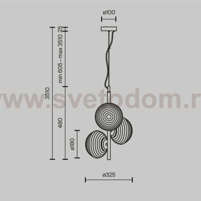 Подвесной светильник Maytoni MOD268PL-03G Reels
