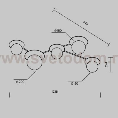 Потолочный светильник Maytoni MOD291CL-05BS1 Star sky