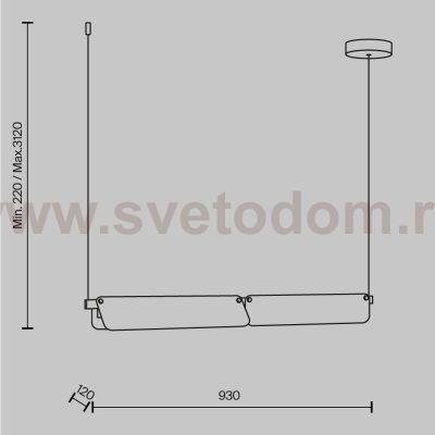 Подвесной светильник Maytoni MOD296PL-L20BS3K Flat