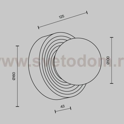 Настенный светильник (бра) Maytoni MOD403WL-01GR1