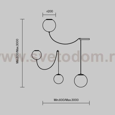 Подвесной светильник Maytoni MOD427PL-L20B3K1