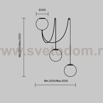 Подвесной светильник Maytoni MOD427PL-L30B3K1