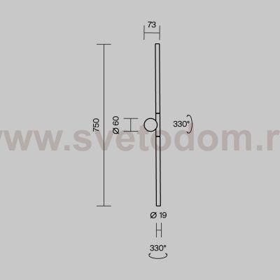 Настенный светильник (бра) Maytoni MOD432WL-L9B3K