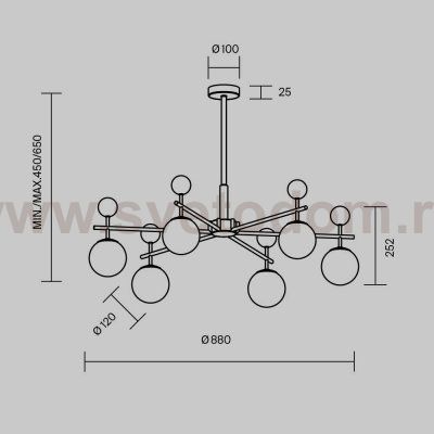 Подвесной светильник Maytoni MOD436PL-07BS