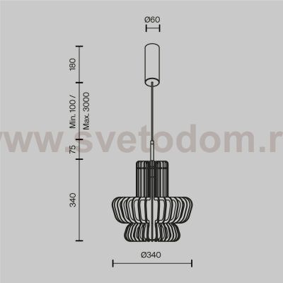 Подвесной светильник Maytoni MOD465PL-L12BK3