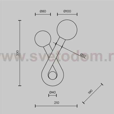 Настенный светильник (бра) Maytoni MOD476WL-02BG