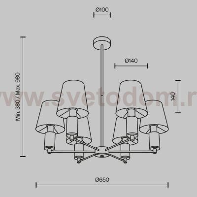 Подвесной светильник Maytoni MOD483PL-06BS
