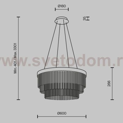 Подвесной светильник Maytoni MOD486PL-L38BSK