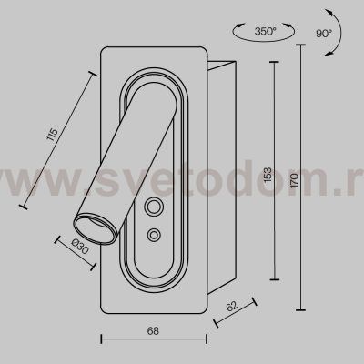 Настенный светильник (бра) Maytoni MOD495WL-L3B3K
