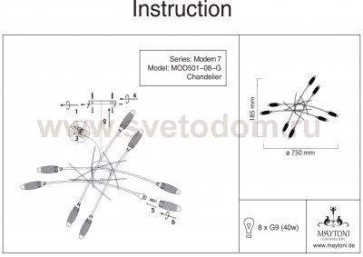 Люстра Maytoni MOD501-08-G Modern 