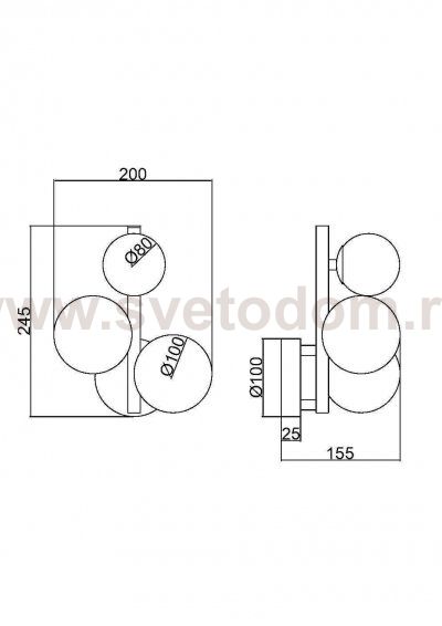 Настенный светильник (бра) Maytoni MOD545WL-03CH Dallas