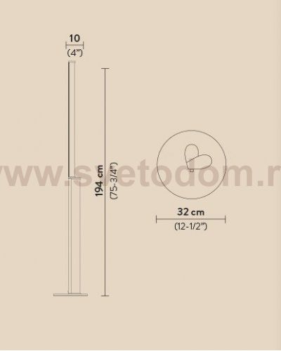 Торшер Modula Twisted light grey/plisse