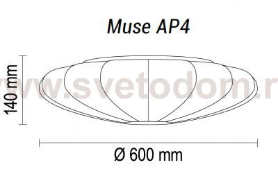 Настенно-потолочный светильник Muse AP4 10 09s