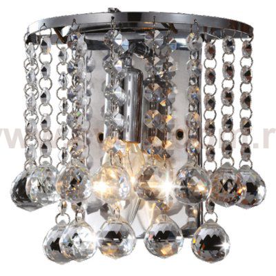 Бра BILAO 1хE14х60Вт. мет/стек. Хром NC 36001/1W