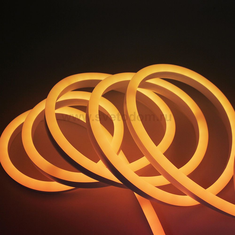 Неоновая лента светодиодная SMD 220В 2835, 120 LED/м, 6 Вт/м, 220В , IP65, Цвет: Оранжевый SWG NE-2180-220-6-O-65