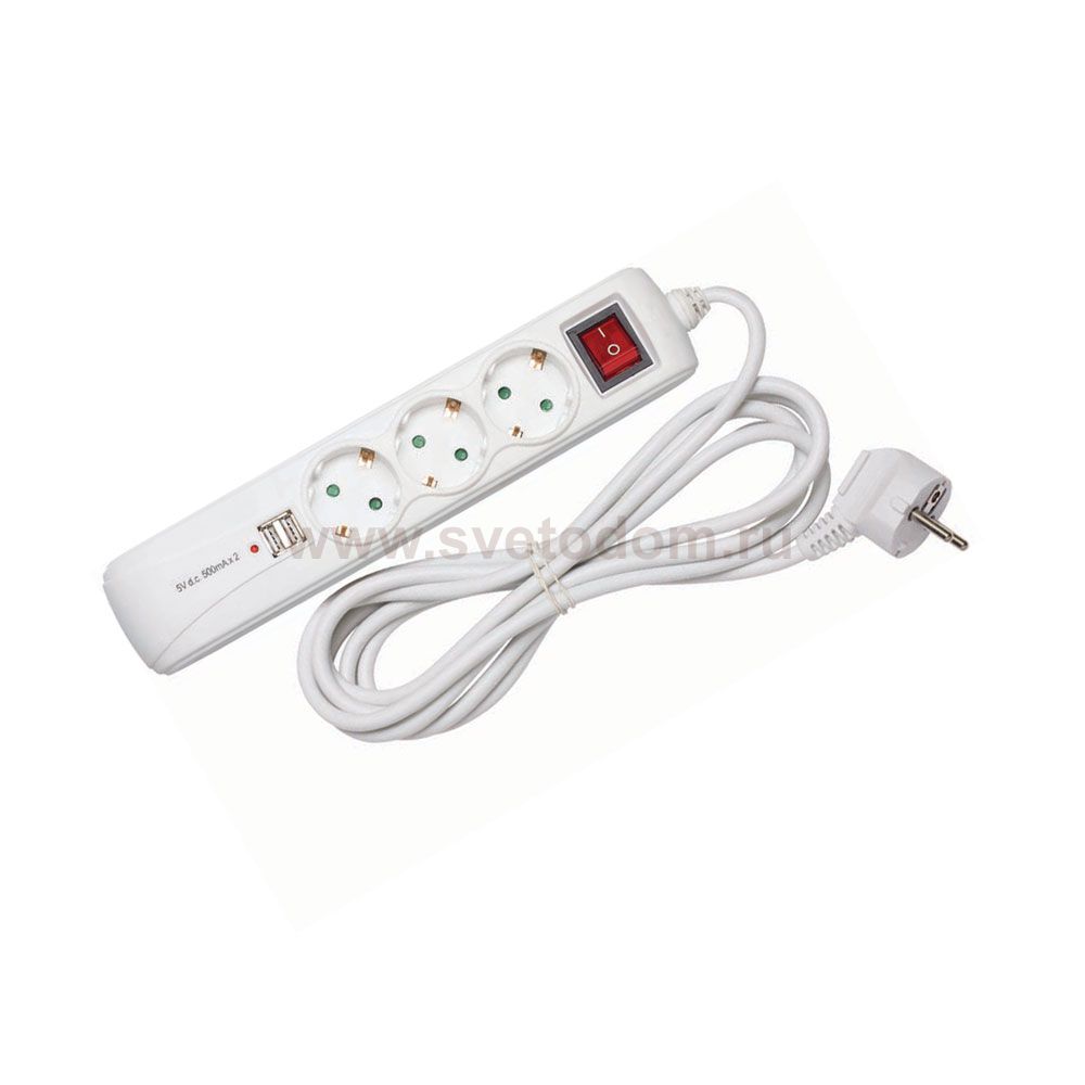 Сетевой фильтр Navigator 94 686 NPE-USB-03-200-ESC-3x1 с USB вых. 3гн. 2м