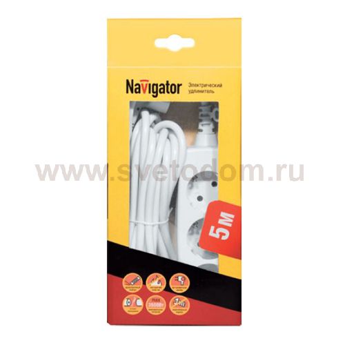 Удлинитель Navigator 94 151 NPE-03-300-E-Gr 3х1 с/з 3 гн. 3м.