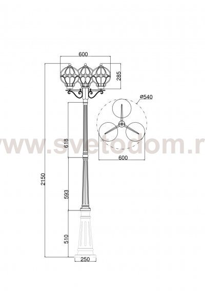 Ландшафтный светильник Maytoni O023FL-03G Via