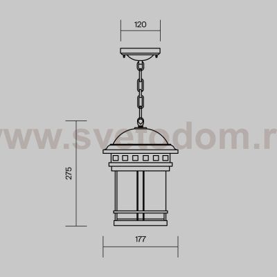 Светильник уличный подвесной Maytoni O031PL-01BR