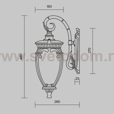 Настенный светильник (бра) Maytoni O414WL-01BZ