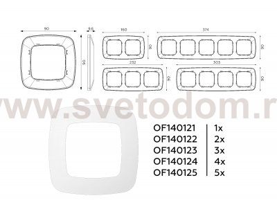 Рамка OMEGA Ecta (Белый матовый) 1-ая OF140121 Ambrella Volt