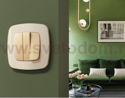 Рамка OMEGA Ecta (Бежевый глянец) 2-ая OF140302 Ambrella Volt