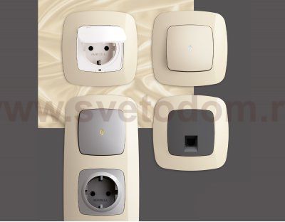 Рамка OMEGA Ecta (Бежевый глянец) 2-ая OF140302 Ambrella Volt