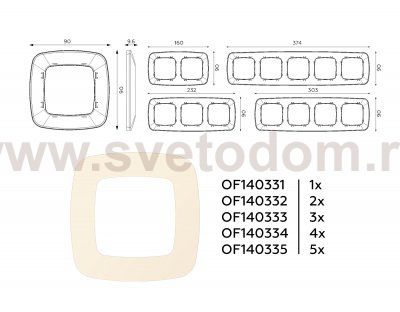 Рамка OMEGA Ecta (Бежевый матовый) 3-ая OF140333 Ambrella Volt