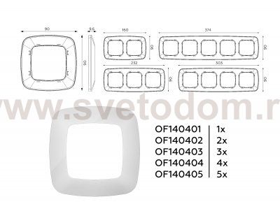 Рамка OMEGA Ecta (Серебро глянец) 4-ая OF140404 Ambrella Volt