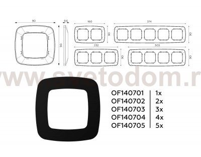 Рамка OMEGA Ecta (Черный матовый) 3-ая OF140703 Ambrella Volt