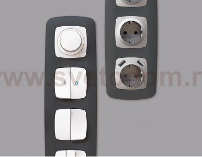 Рамка OMEGA Ecta (Графит Мягкое касание) 3-ая OF140803 Ambrella Volt