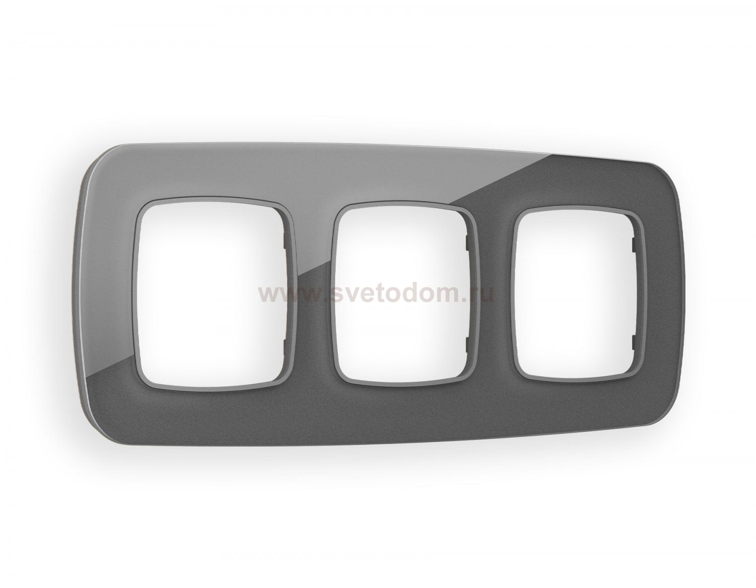 Рамка OMEGA Radian (Антрацит серый Стекло органическое) 3-ая OF320653 Ambrella Volt