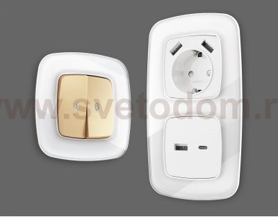 Рамка OMEGA Radian (Белый Стекло закаленное натуральное) 2-ая OF350102 Ambrella Volt