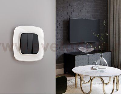 Рамка OMEGA Radian (Белый Стекло закаленное натуральное) 2-ая OF350102 Ambrella Volt