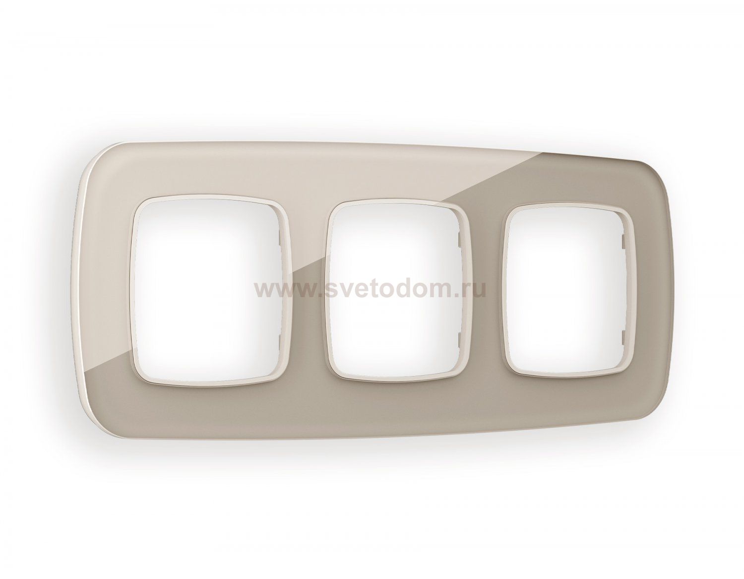 Рамка OMEGA Radian (Серо-бежевый Стекло закаленное натуральное) 3-ая OF350603 Ambrella Volt