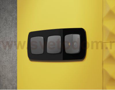 Рамка OMEGA Radian (Черный Стекло закаленное натуральное) 1-ая OF350801 Ambrella Volt