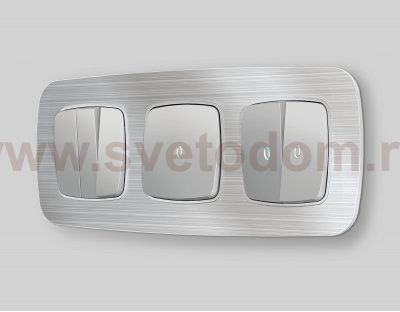 Рамка OMEGA Radian (Серебро Металл шлифованный) 3-ая OF580103 Ambrella Volt